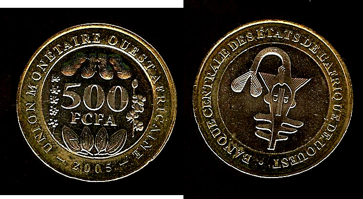 West African States 500 francs 2005 BU
